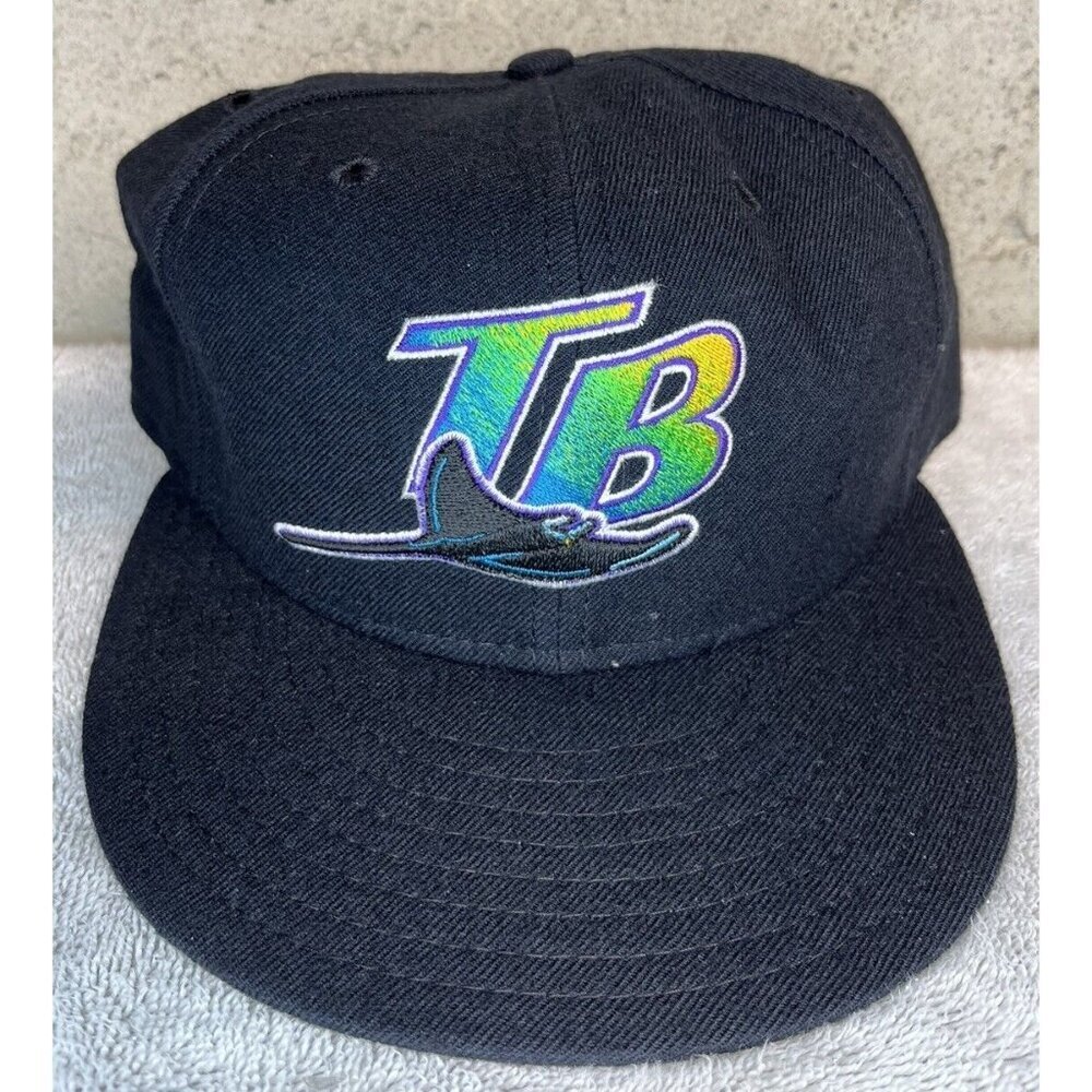 Vintage NWT Tampa Bay Rays New Era Diamond Collection 59Fifty Black Hat Sz 7 ¼